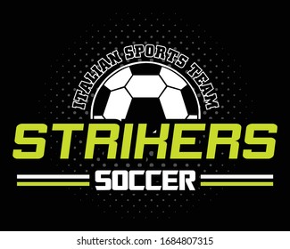 striker. soccer. football. sports vector graphic design