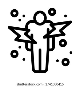 ataques contra el vector de ícono de inmunidad humana. huelgas en el signo de inmunidad humana. ilustración de símbolo de contorno aislado