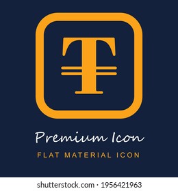 Strikethrough Button premium material ui ux isolated vector icon in navy blue and orange colors