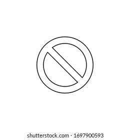 Strikethrough circle sign. Prohibition sign