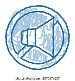 Icono de esbozo dinámico tachado vectorial. Dibujo manual de la línea de doodle azul Strikethrough Dynamic sign. ilustración de símbolo aislado