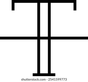 strikethrough icon. Thin linear style design isolated on white background