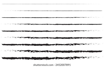Strikethrough lines collection. Set of hand drawn freehand emphasis elements, underline, marker or ball pen line, crossed scribble stripe. Vector illustration. EPS 10