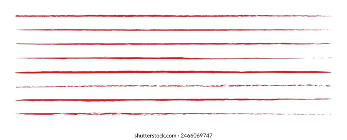 Strikethrough lines collection. Set of hand drawn freehand emphasis elements, underline, marker or ball pen line, crossed scribble stripe. Vector illustration. EPS 10