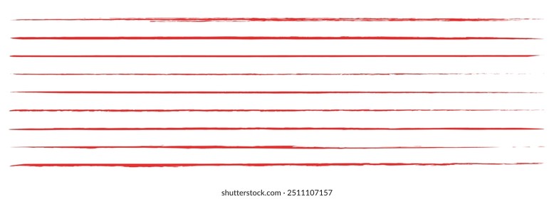 Strikethrough lines collection. Set of hand drawn freehand emphasis elements, underline, marker or ball pen line, crossed scribble stripe. Vector illustration. EPS 10