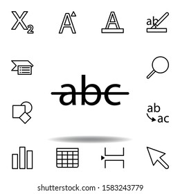 strikethrough text icon. Can be used for web, logo, mobile app, UI, UX