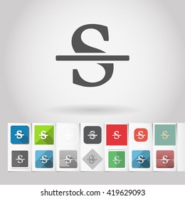 Strikethrough text square icon set from big collection of sets of formatting text tools and interface elements