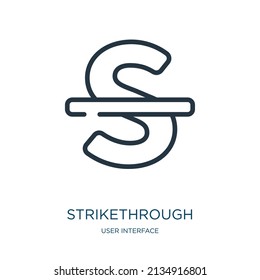 strikethrough thin line icon. no, circle linear icons from user interface concept isolated outline sign. Vector illustration symbol element for web design and apps.