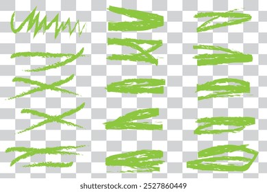 strikethrough underlines, set brush stroke, marker lines grunge curve, wvy free hand marks textured simple borders isolated on white background. Creative collection scribble brush or crayon checks