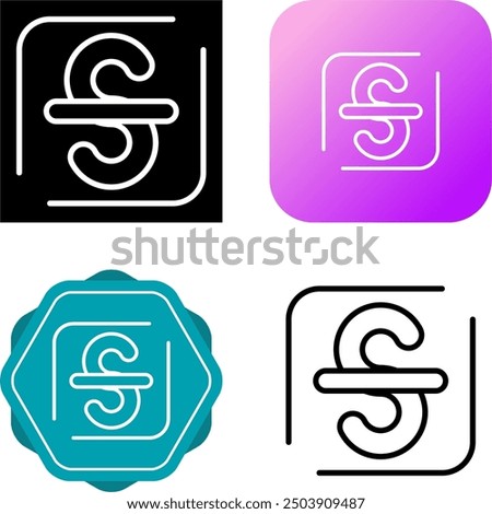 Strikethrough Unique Vector Icon Illustration