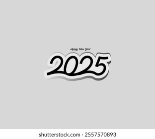 A striking 2025 vector design with clean lines, solid colors, dynamic geometric shapes, and modern typography, celebrating fresh beginnings, innovation, and the energy of the new year.