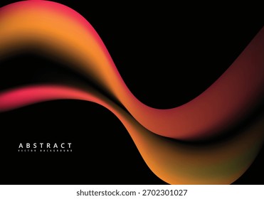 A striking abstract background featuring a black canvas with vibrant orange and red wavy lines, ideal for adding a touch of modern dynamism to any design.