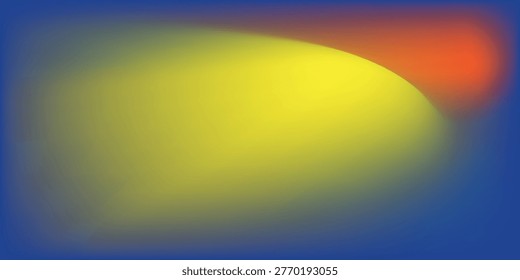 A striking abstract background featuring a bright, glowing yellow center against a dark indigo blue backdrop. The composition includes a soft, energetic red gradient accent in the corner, creating a modern and high-contrast visual. Perfect for creative advertising, bold presentation slides, technology banners, and dynamic digital artwork.