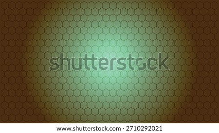 A striking abstract background featuring a dark brown border fading into a bright, central green glow illuminating a fine, repeating honeycomb or hexagonal geometric pattern across the entire frame.