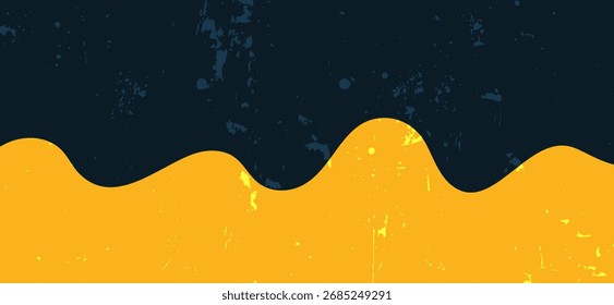 A striking abstract background featuring a textured dark blue and yellow color palette with distinct wavy shapes and subtle grunge effects creating a dynamic contrast
