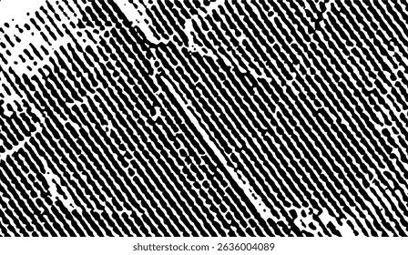 Striking Abstract Black and White Diagonal Line Pattern with Distorted Edges for Dynamic Backgrounds and Modern Design Compositions, Monochrome Vector Texture