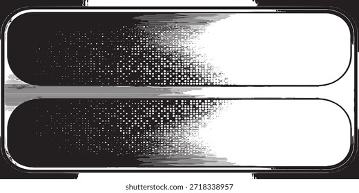 Una llamativa composición abstracta con dos Formas rectangulares redondeadas alineadas horizontalmente.