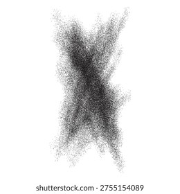 A striking abstract composition of numerous fine black lines, densely clustered and interwoven, creating a textured and energetic visual form.