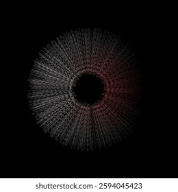 A striking abstract design featuring a radial composition with intricate patterns and a red-to-black gradient. Perfect for creative concepts, metaphoric themes, and modern artistic projects.