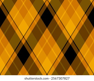 Striking abstract diagonal plaid pattern in shades of gold, brown, and black.  Perfect for modern designs, backgrounds, textiles, and website banners.