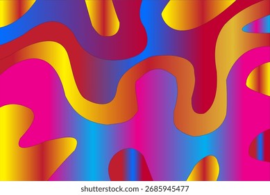 A striking abstract geometric design featuring a pinwheel or turbine shape. It is composed of overlapping, layered, segmented lines in bright blue and deep red against a white background
