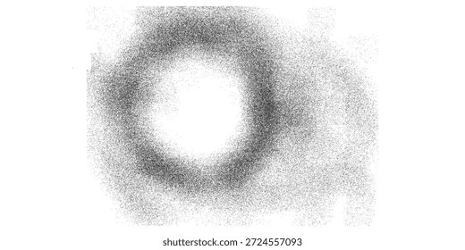 Una llamativa Imagen abstracta con una textura circular y granulada en tonos de blanco y negro, creando un patrón visualmente intrigante sobre un fondo blanco limpio.
