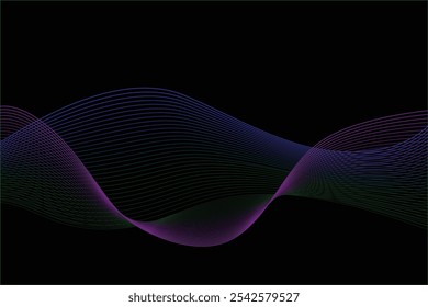 A striking abstract image featuring dynamic, colorful waves with a black backdrop. The vibrant colors create a sense of motion and modernity, perfect for tech or artistic themes.