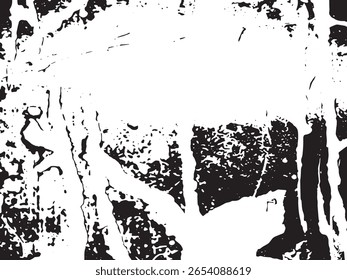 A striking abstract image featuring a dynamic silhouette of textured black shapes and lines against a clean white background, isolated on transparent.