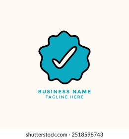 Um impressionante design de crachá com uma marca de verificação simboliza confiança e qualidade para as empresas.