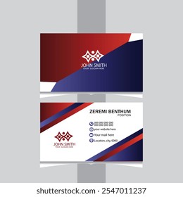 Striking Balance A Bold and Professional Red and Blue Business Card Design