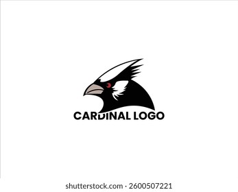 Striking Black Cardinal Logo Design