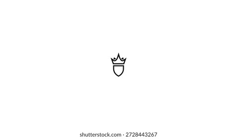 A striking black crown and shield design a bold graphic silhouette