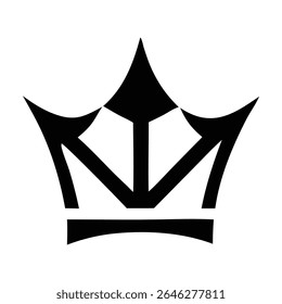 Striking Black Crown Silhouette Logo Design