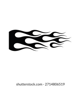 A striking black flame design, suitable for automotive, tattoo, or decorative applications.