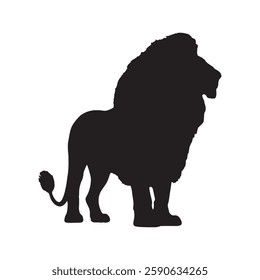 Striking Black Lion Silhouette for Logos and Branding - Lion Vector - Lion Icon
