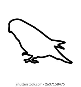 A striking black silhouett bird vector, featuring sleek, minimalist lines and bold contrasts. Its elegant, simplified design captures avian grace, perfect for modern decor, logos, or monochrome 