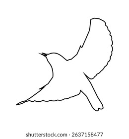 A striking black silhouett bird vector, featuring sleek, minimalist lines and bold contrasts. Its elegant, simplified design captures avian grace, perfect for modern decor, logos, or monochrome 