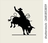 A striking black silhouette captures the intense action of a cowboy expertly riding a powerful, bucking bull in a rodeo event.