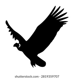 A striking black silhouette of an eagle soaring with wings fully extended, symbolizing freedom, power, and natures majesty.