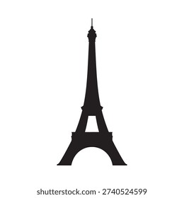 A striking black silhouette of the iconic eiffel tower structure