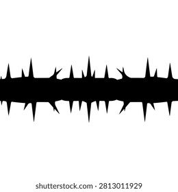 A striking black silhouette of jagged teeth with a mirrored reflection on a white background, emphasizing contrast and visual impact.