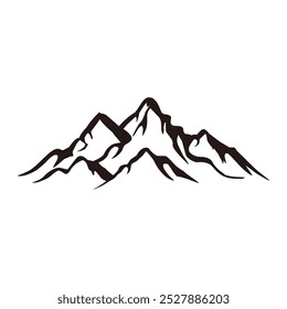 A striking black silhouette of mountains showcases various peaks and valleys, offering a minimalist yet captivating representation of nature's grandeur.