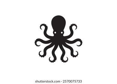 Striking Black Silhouette of an Octopus