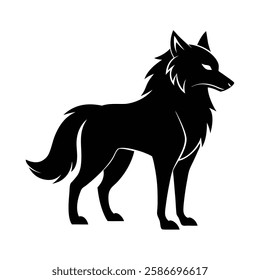 A striking, black silhouette of a wolf, perfect for logo design, apparel, or wall art