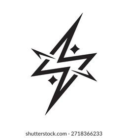 A striking black starburst design featuring sharp angles and diamond shapes