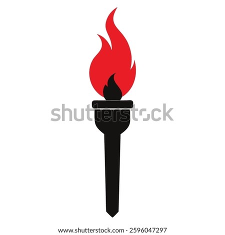 A striking black torch with a red flame, symbolizing cybersecurity, protection, and vigilance for tech, corporate, or digital safety projects.