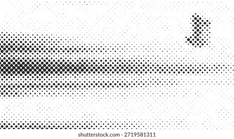 Una llamativa composición abstracta en blanco y negro que utiliza un patrón de puntos semitonos para crear densidades variables y texturas visuales, perfecto para Elementos y fondos de Diseño gráfico