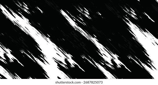 Un llamativo patrón abstracto en blanco y negro con pinceladas diagonales.