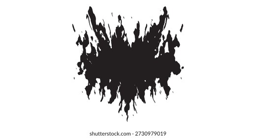 A striking black and white abstract Rorschach inkblot, symmetrical and suggestive of various forms, ideal for psychological themes or artistic design.