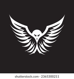 Impresionante vector de logotipo de águila blanca negra, perfecto para marca audaz. Se destaca este diseño fiero y elegante, ideal para varias industrias. Alta calidad, personalizable